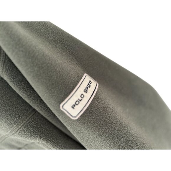 Polo Sport Ralph Lauren Mens Green Fleece Quarter-Zip Pullover Sweater With Fron - Picture 6 of 8